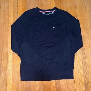 Tommy Hilfiger Men's Dark Blue Crewneck Sweater with Chest Logo